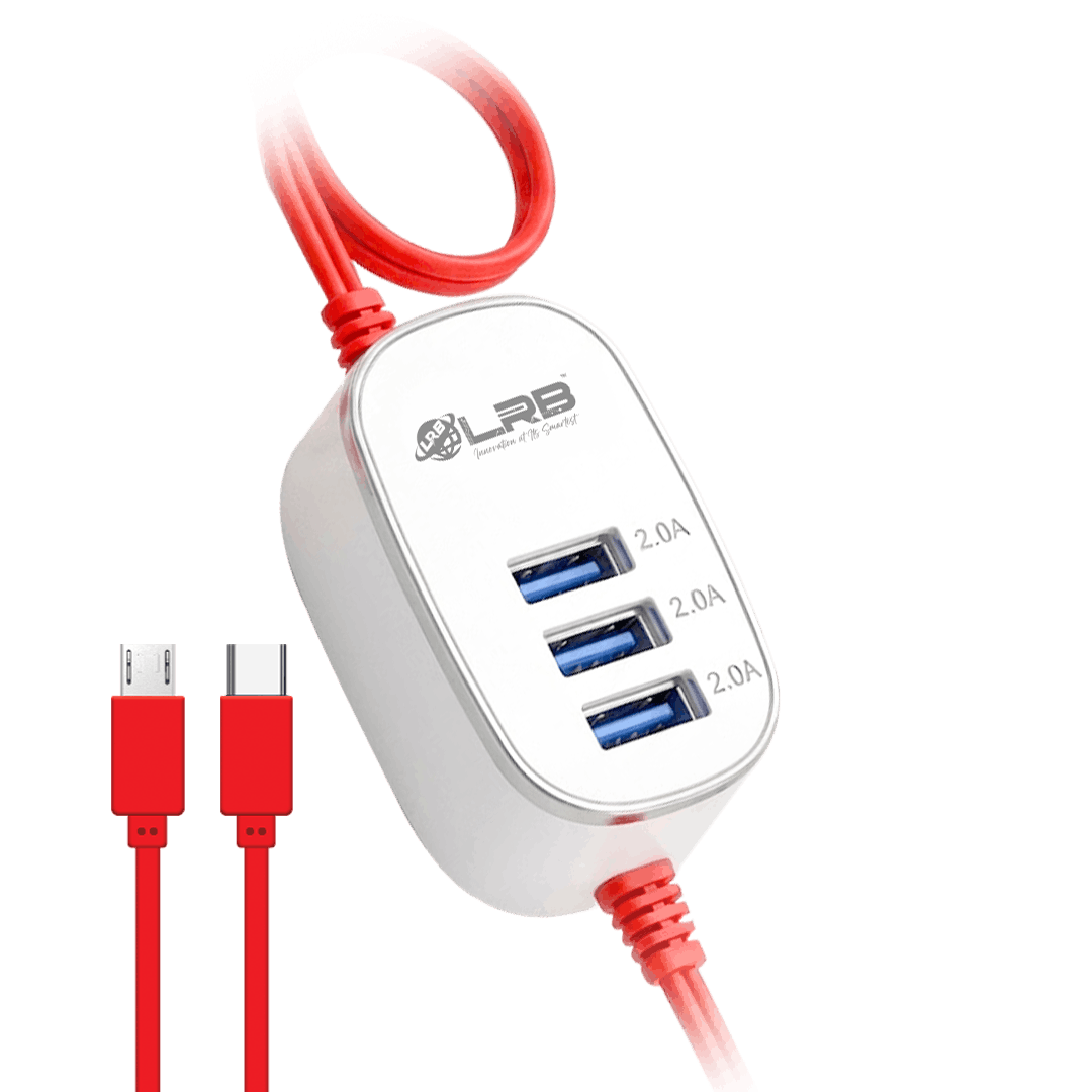 LCC-11 Fast USB DC Charger | 3 USB Ports | Micro & Type-C
